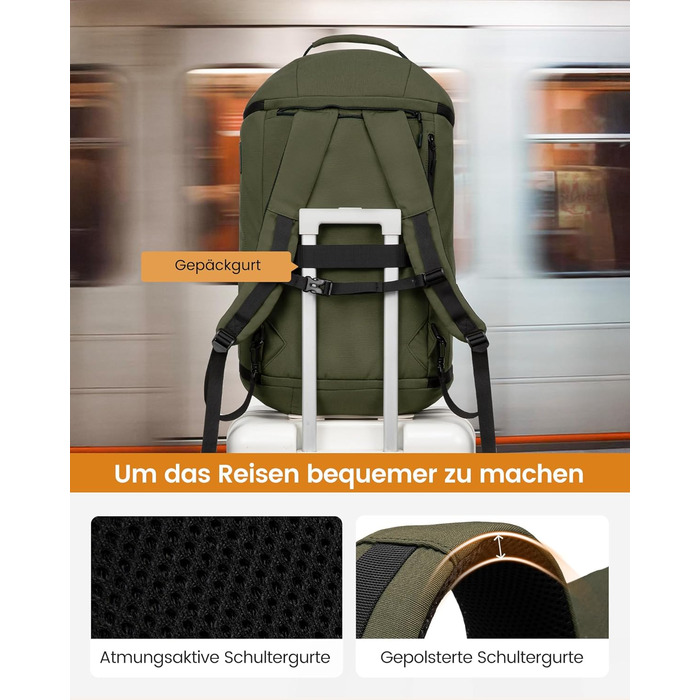 Спортивна сумка LOVEVOOK для чоловіків з відділенням для взуття, 65L, 52x45x28 см, Duffel Bag, для подорожей та спортзалу, темно-зелена