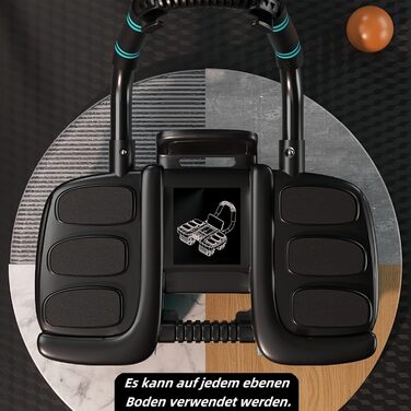 Ролер для пресу з 4 колесами та підтримкою ліктів, автоматичний відскок, тренажер для пресу, ролер для тренування м'язів живота для дому, синього кольору