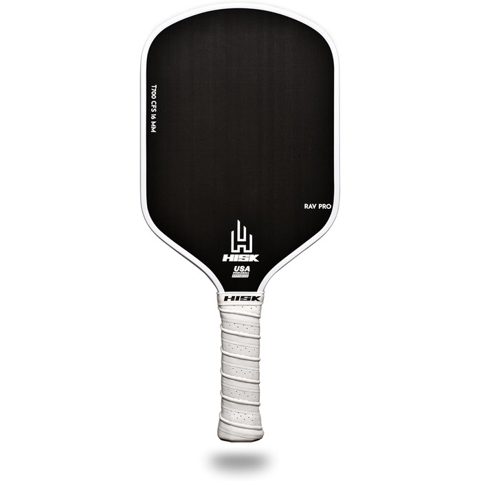 RAV PRO Пі́клбол-ракетка – Ultimate High End, 16 мм, японський Toray T700 карбон, аеродинамічна форма, схвалена USAPA, неслизька ручка (білий/розкішний сад)