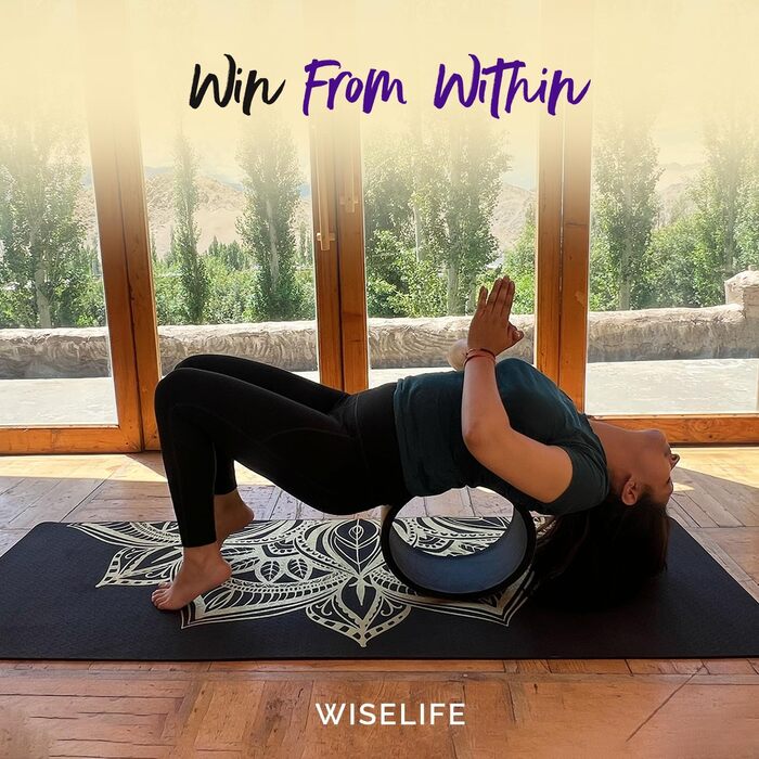 Друкований йога-мат Wiselife, нековзкий, екологічний, для фітнесу та пілатесу