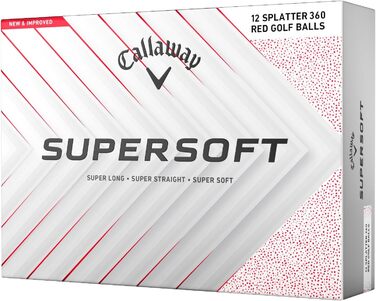 Гольф-м'ячі Callaway Supersoft Splatter 360 2025 (червоний, розбризк)