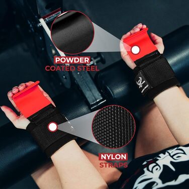 Набори для важкої атлетики BEAST RAGE: хрестовини, ремені для зап'ястя, неопренові пов'язки, неслизькі фітнес-бандажі для чоловіків та жінок (червоний)