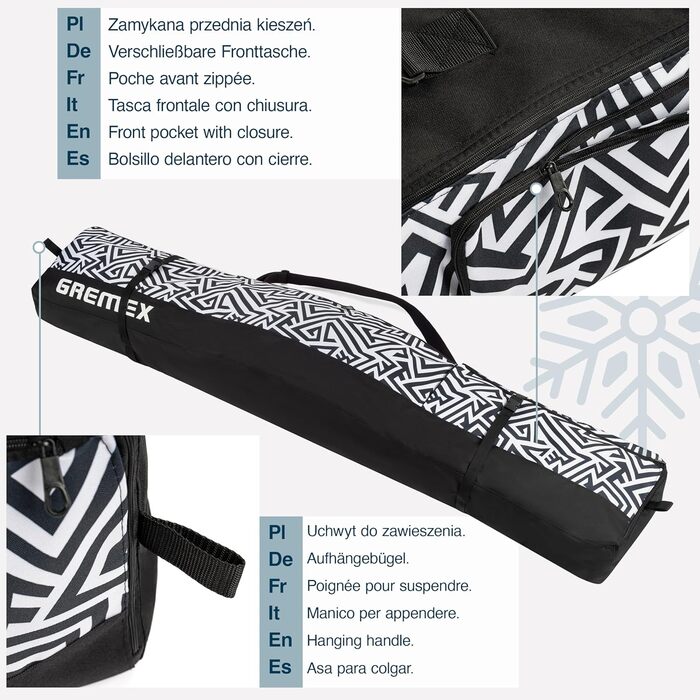 Чохол для сноуборду GREMEX 170 см - водонепроникний, міцний та легкий захист. Комфортний дизайн для активного відпочинку