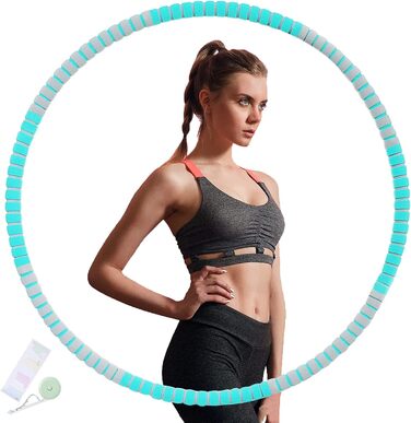 Hula Hoop NEEVOL для дорослих: фітнес, 1 кг, регульована вага, 8 вузлів (зелений)