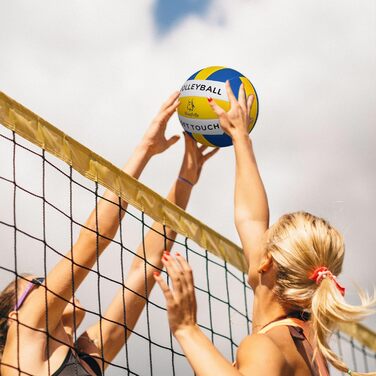 Волейбольні м'ячі Wuzfully Soft Touch для залу та пляжу, розмір 5, блакитно-жовті