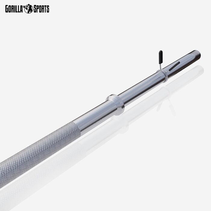 Штанга GORILLA SPORTS® хромована, Ø 30 мм, довжина 120/150/170 см, з 2 пружинними замками, навантаження до 200 кг – олімпійська штанга для тренувань