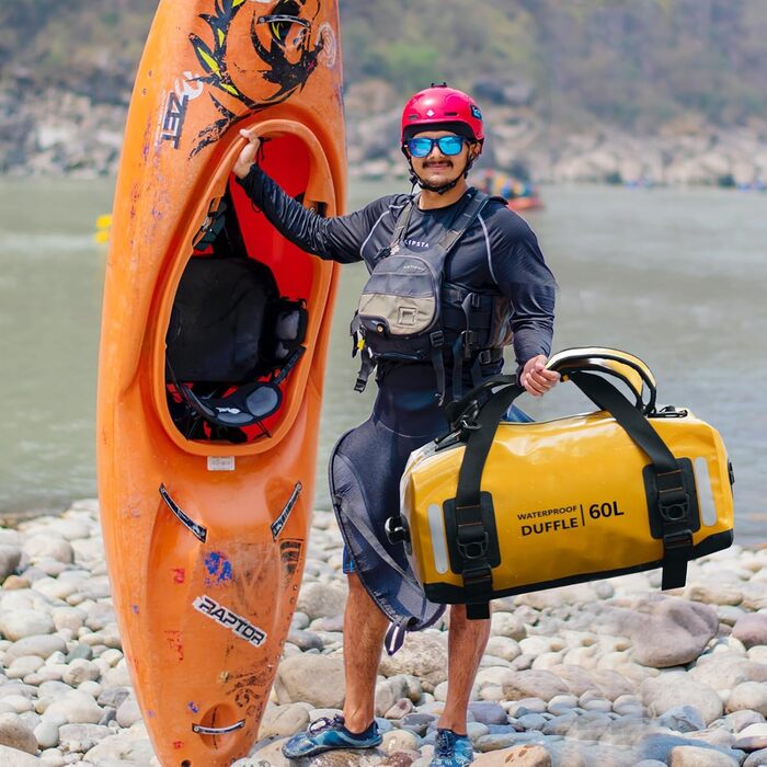 Водонепроникний рюкзак ESONE 60L для каякінгу, подорожей та активного відпочинку (жовтий)