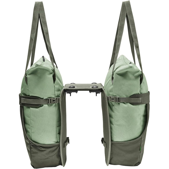 Велосипедна сумка VAUDE TwinShopper 44 л, окремі секції, дощовик, зелена