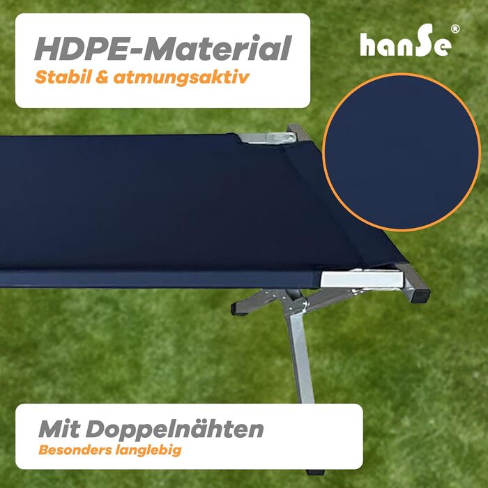 Намет-ліжко HanSe XL для кемпінгу, 192x64x42 см, блакитний, до 150 кг