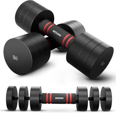 Набір гантелей Neolymp 2 шт. регульовані 1,75-10 кг – сталеві гантелі, компактний набір, пінополіуретанові ручки