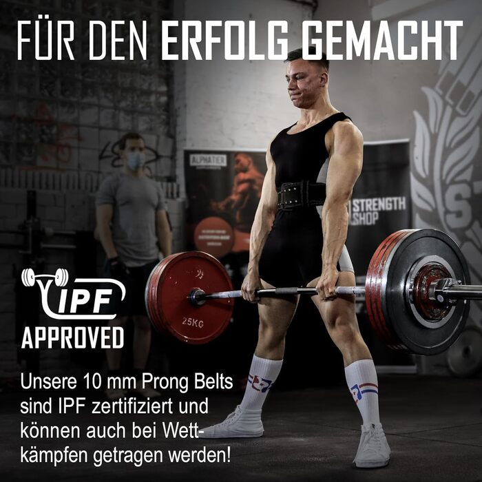 Пояс для пауерліфтингу Strength Shop 10мм, сталевий подвійний язичок, IPF, чорний, розмір M — для важкої атлетики, підтримка спини та корпусу