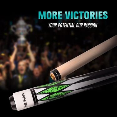 Більярдний кий Pathline Billardqueue-Set, 147,3 см, канадський клен, набір з чотирма киями та кейсом (510 г, 538 г, 567 г, 595 г), колір зелений