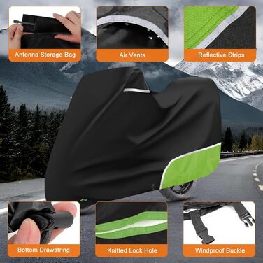 Водонепроникний чохол для мотоцикла 420D Oxford, сумісний з Kawasaki Z900, Z1000, Z750, ER6N, Z800, Versys 650 (без багажника)