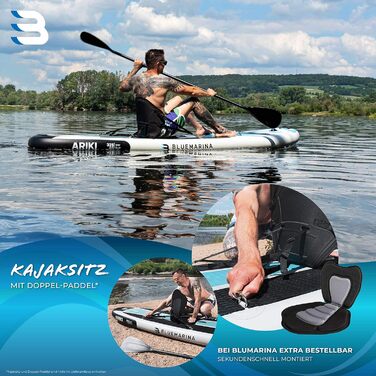 Надувна SUP-дошка Bluemarina Ariki 230x65x10 см, гарантія 5 років, набір для веслування, вантажопідйомність 90/120/140 кг