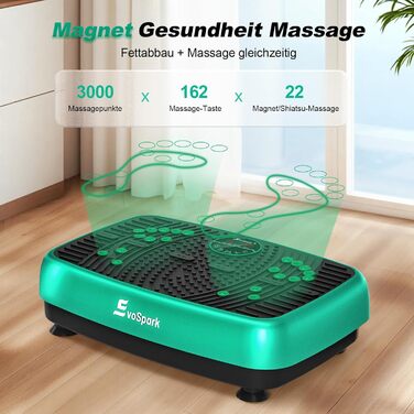 Платформа для вібраційного тренування EvoSpark - масажер для дому, для схуднення та загального оздоровлення, 450 LBS, зелений