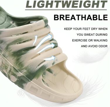 Чоловічі літні сандалі KuaiLu з підтримкою склепіння стопи, ортопедичні шльопанці від плоскостопості, зелені камуфляжні (40 EU)