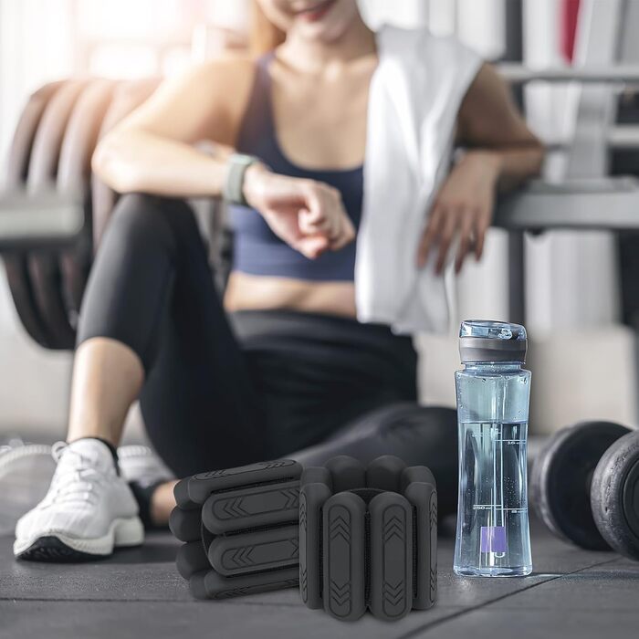 Набір манжет для ніг Smlper 2 шт. 2 кг (1 кг*2) для фітнесу, йоги, пілатесу, ходьби, бігу (чорний)