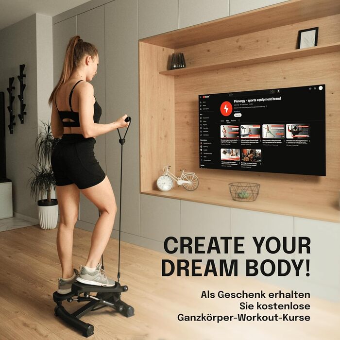Степпер для дому з еспандерами 120 кг, Twist Mini Stepper з регульованою висотою педалей і гідравлічними циліндрами, тренажер для всього тіла з опором, модель Z2