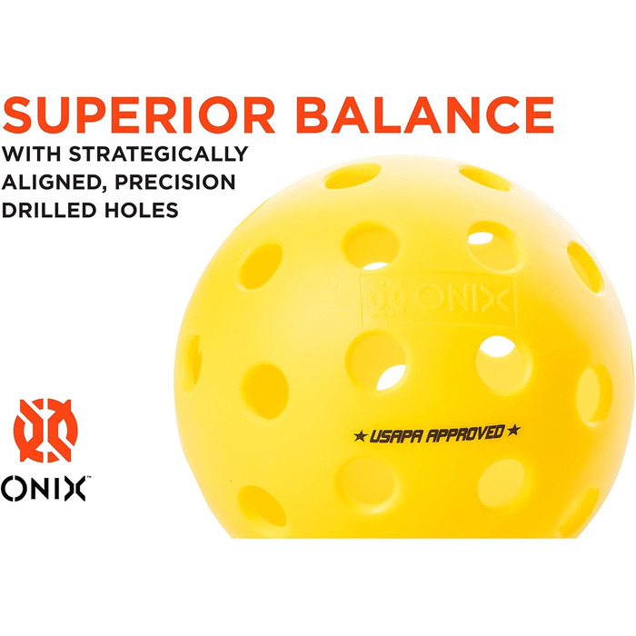ONIX Pickleball м'ячі Fuse G2 Outdoor жовті, 6 штук