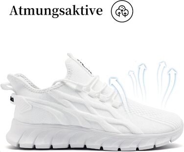 Чоловічі кросівки для бігу, спортивні, повсякденні: легкі, дихаючі, для тенісу, фітнесу, піших прогулянок. Slip-On (43 EU, B White)