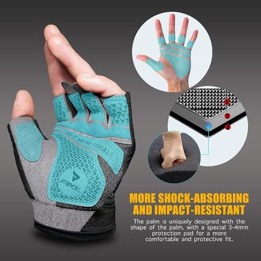 Рукавички для їзди на велосипеді ATERCEL, фітнесу та тренувань. Дихаючі рукавички для чоловіків та жінок, сірі, розмір XL