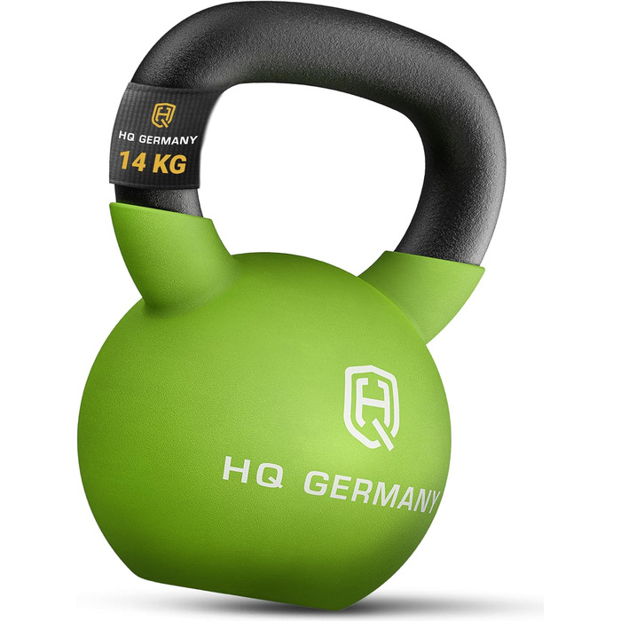 Кетлбел з неопрену HQ Germany® | Повнорозлитий | 2-32 кг | Стартові комплекти | Точність ваги ±2,0%