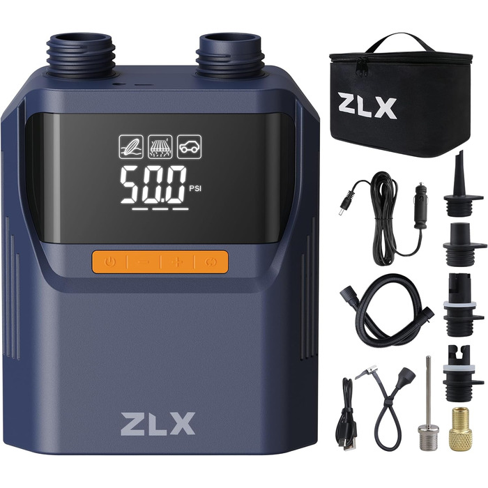 Електричний насос ZLX для SUP, каяків, човнів та наметів. Акумуляторний, 50 PSI