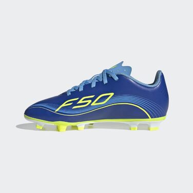 Дитячі футбольні бутси adidas F50 Messi Club для гри на твердих та багатоповерххових поверхнях (36.5 EU, Синьо-жовті)
