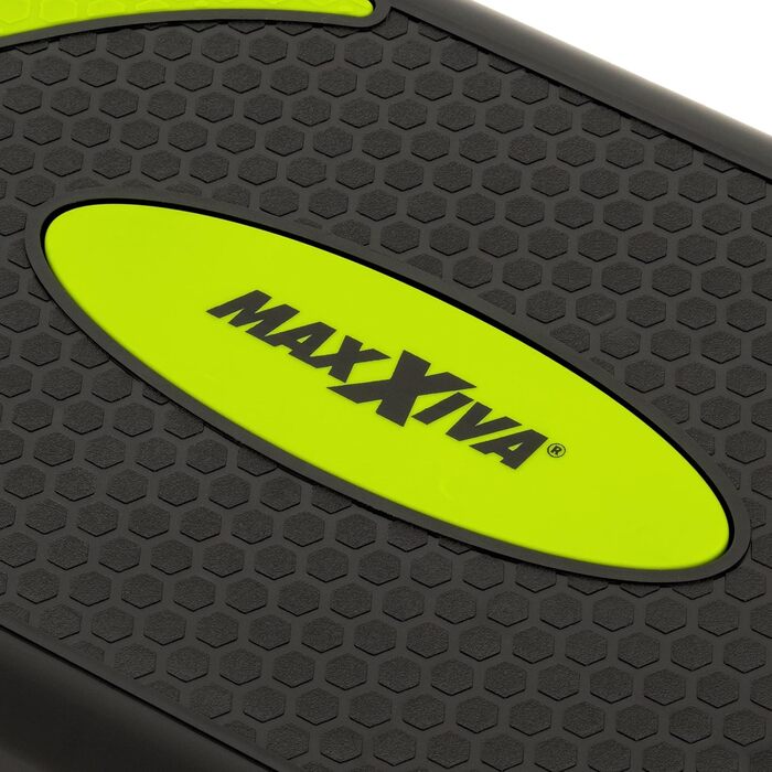 Степ-платформа MAXXIVA для фітнесу, аеробіки, регульована висота 10/15/20 см, 80x30,5 см, для дому, тренувань, зелено-чорна