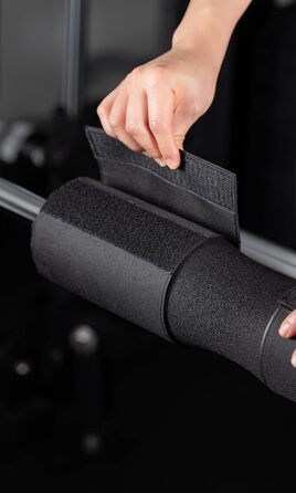 Fitgriff® Подушка для штанги з липучкою, чорна – м’який валик для присідань, хіп-трасту, тренувань сідниць, фітнесу, захист шиї