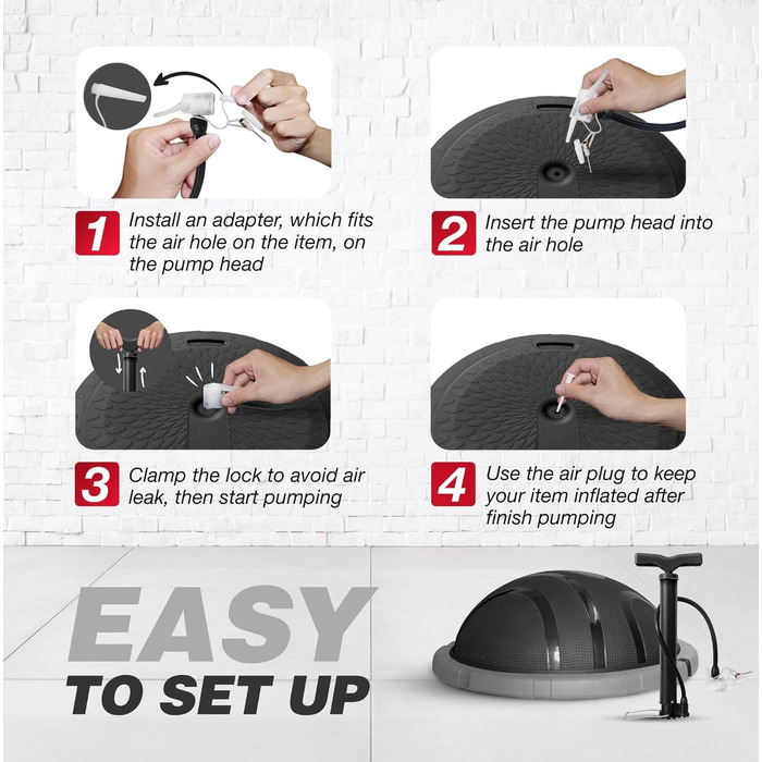 Yes4All Тренувальний баланс-бол Half Ball: Преміум баланс-тренажер, 60 см, неслизька поверхня, для йоги, фітнесу та силових тренувань. Чорний, преміум-версія