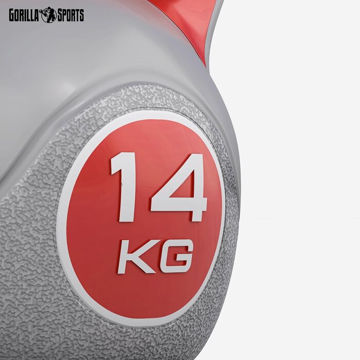 Kettlebell GORILLA SPORTS з пластику, 2–20 кг, окремо чи комплект, зі/без підставки, гиря для фітнесу