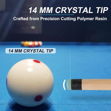 Більярдний кий Dysdensa Queuestab, 680-750 г, канадське кленове дерево, 14 мм, кристалізована накінечник, 3 частини, синій колір