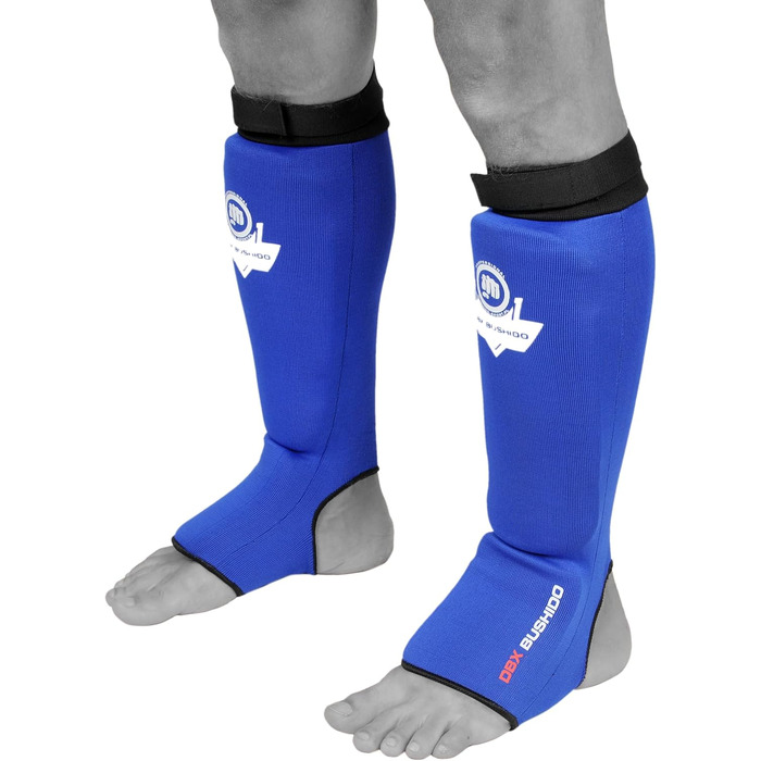 Захист для гомілки DBX Bushido Sport Flexibler L синій – для тайського боксу, ММА, кікбоксингу, анатомічна посадка