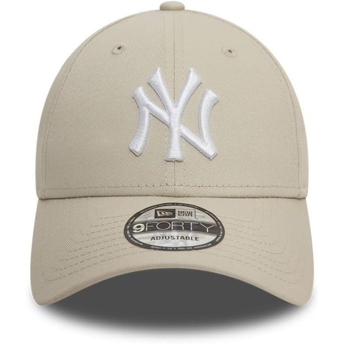 Кепка New Era New York Yankees MLB League Essential 9Forty, бежево-біла, універсальний розмір