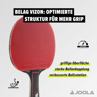 Набір для настільного тенісу JOOLA Duo PRO: 2 ракетки, 3 м'ячі, чохол, червоний/чорний, 6 предметів
