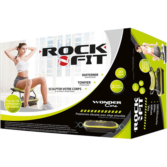 Вібраційна платформа WONDER CORE Rock N Fit з сидінням для фітнесу, тренажер для домашніх тренувань, телевізійна новинка