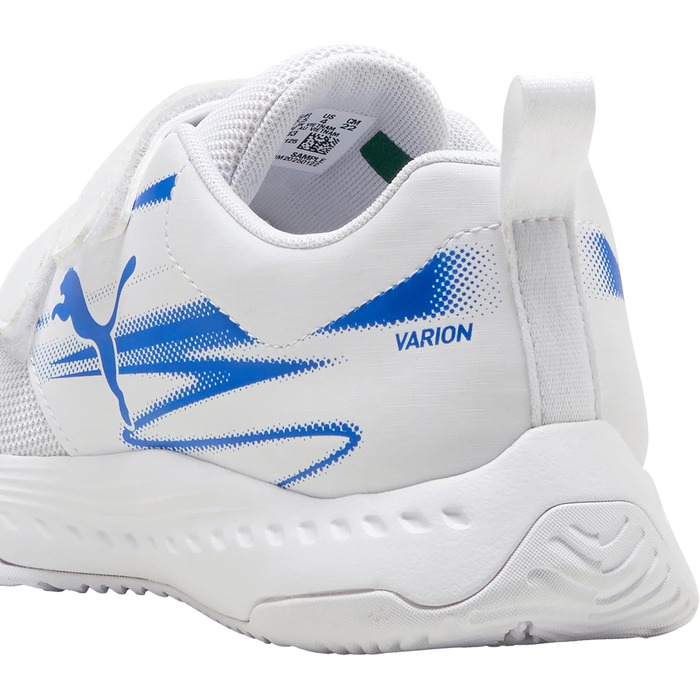 Дитячі унісекс кросівки Puma Varion II V Jr для залу (Indoor Court Shoe), білі з синім, розмір 34 EU