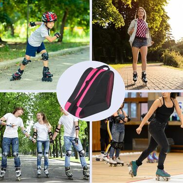 Сумка для ковзанів Gooyule: для роликових, інлайнових та квад ковзанів, велика місткість, рожева