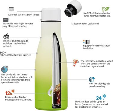 Термос-пляшка BJPKPK 500 мл з нержавіючої сталі, чорно-червоний колір. Зручна, багаторазова, для гарячих та холодних напоїв, придатна для миття в посудомийній машині.