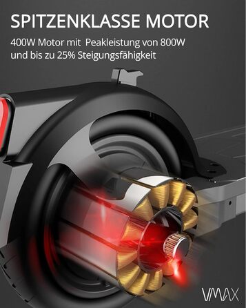 Електросамокат VMAX VX5 і VX5 Pro з поворотниками, дорожня сертифікація, 400Вт, вантажопідйомність 120кг, для доріг, 25% підйому
