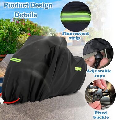Водонепроникний чохол для мотоцикла та скутера XXXL, захисна накривна тканина 420D Oxford для вулиці, 265x105x133 см