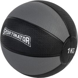 Медичний м'яч SPORTINATOR® 2 кг, сірий/чорний, для силових і функціональних тренувань