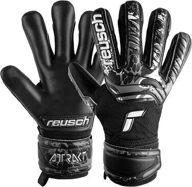 Воротарські рукавички Reusch Attrakt Infinity Junior чорні, дитячі, з відмінним зчепленням, внутрішній шов, розмір 6
