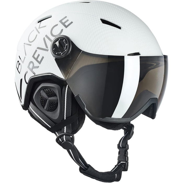Шолом гірськолижний BLACK CREVICE Vail I з візором, полікарбонат, регульований, чорний/карбон, матовий білий, 58-61 см