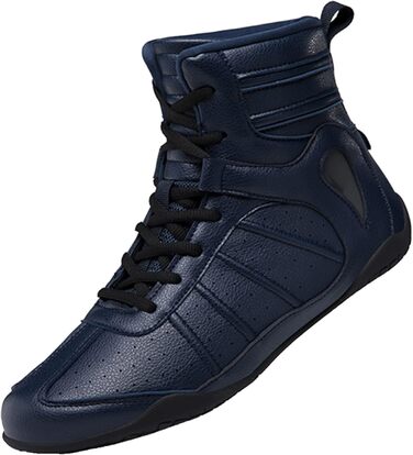 Жіночі боксерські черевики, хай-топ, боксерські тренувальні кросівки, для жінок, шкіряні, бокс, фітнес, білі (39 EU, Blue Blau)