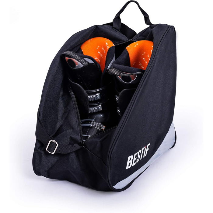 Набір для перевезення лиж та черевиків Skitasche: водонепроникний мішок для лиж до 175 см та сумка для черевиків | Чорний