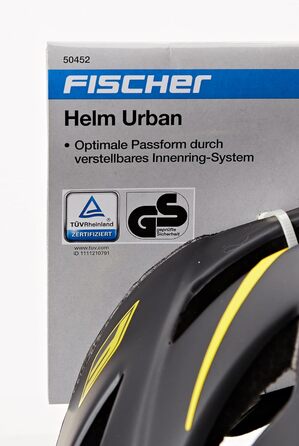 Велошолом FISCHER Urban Lano для дорослих унісекс, L/XL (58-61 см), чорний-жовтий
