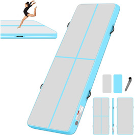 Надувний килимок для гімнастики BPB з електронасосом. 10 футів (300x100x10 см). Для дому, спортзалу, челедангу, йоги, пілатесу, бойових мистецтв, пляжу та водяних розваг.