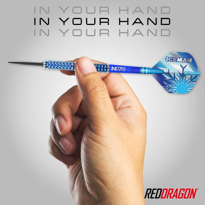 Професійні дартси Red Dragon Gerwyn Price Iceman Glacier 90% вольфрам, набір з крилами та стрижнями, 18/22/24/26 г